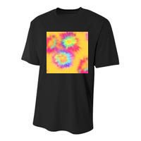 Hippie Tye Dye Neon Pattern Youth Performance Sprint T-Shirt