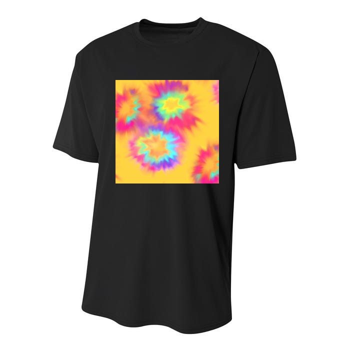 Hippie Tye Dye Neon Pattern Youth Performance Sprint T-Shirt