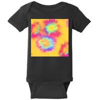 Hippie Tye Dye Neon Pattern Baby Bodysuit