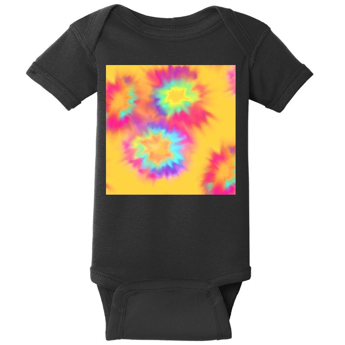 Hippie Tye Dye Neon Pattern Baby Bodysuit