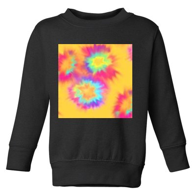 Hippie Tye Dye Neon Pattern Toddler Sweatshirt