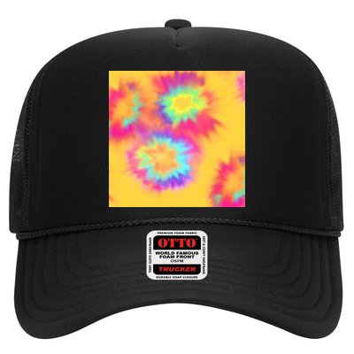 Hippie Tye Dye Neon Pattern Trucker Hat