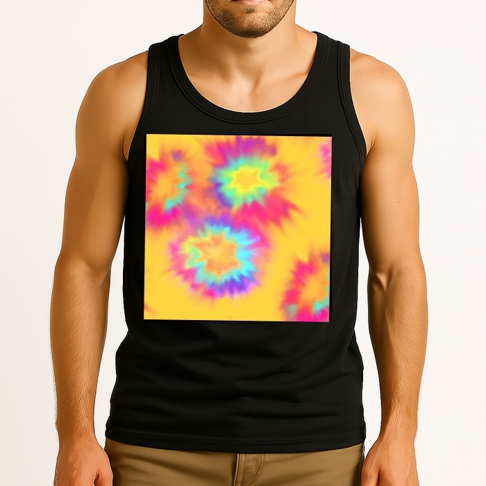 Hippie Tye Dye Neon Pattern Tank Top