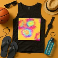 Hippie Tye Dye Neon Pattern Tank Top