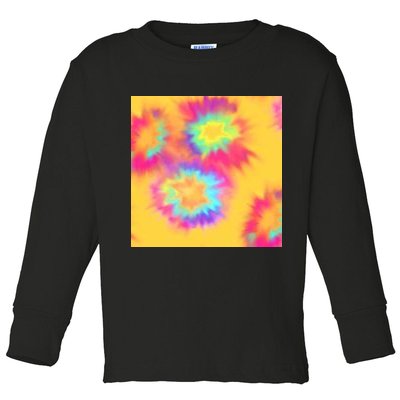 Hippie Tye Dye Neon Pattern Toddler Long Sleeve Shirt