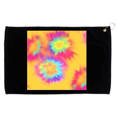 Hippie Tye Dye Neon Pattern Grommeted Golf Towel