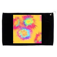 Hippie Tye Dye Neon Pattern Grommeted Golf Towel
