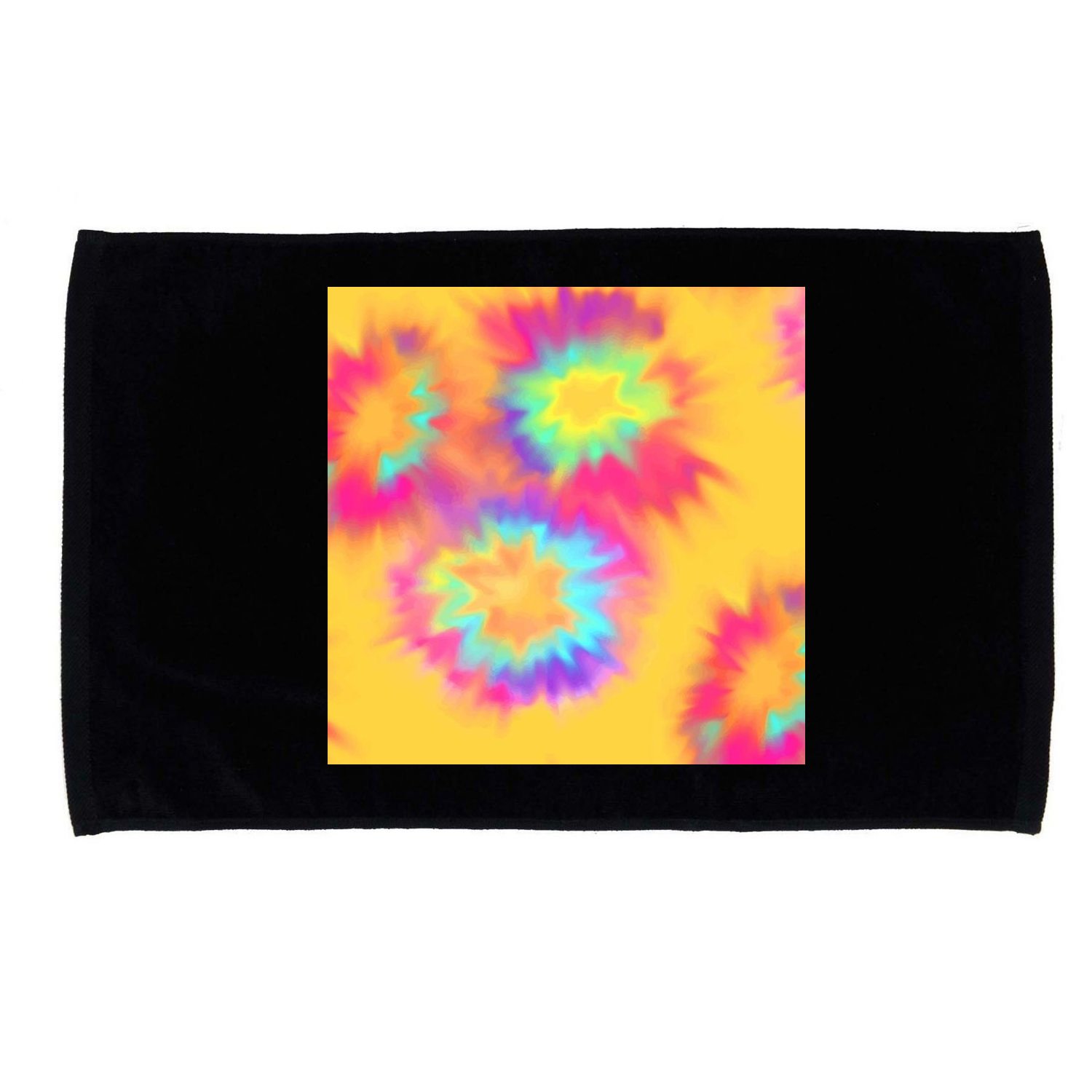 Hippie Tye Dye Neon Pattern Microfiber Hand Towel