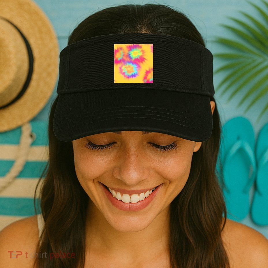 Hippie Tye Dye Neon Pattern Visor