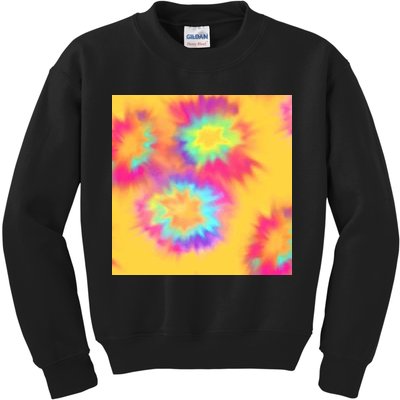 Hippie Tye Dye Neon Pattern Kids Sweatshirt