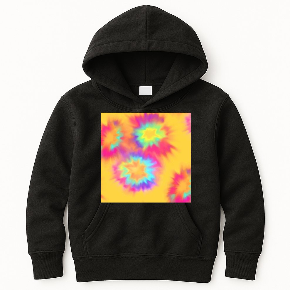 Hippie Tye Dye Neon Pattern Kids Hoodie