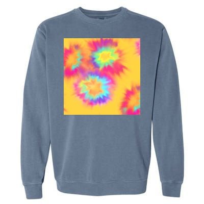 Hippie Tye Dye Neon Pattern Garment-Dyed Sweatshirt