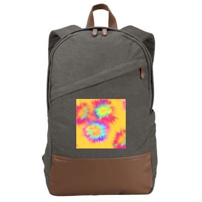 Hippie Tye Dye Neon Pattern Cotton Canvas Backpack