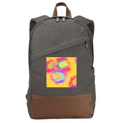 Hippie Tye Dye Neon Pattern Cotton Canvas Backpack