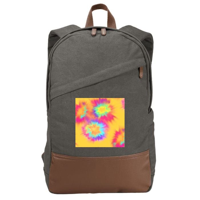 Hippie Tye Dye Neon Pattern Cotton Canvas Backpack