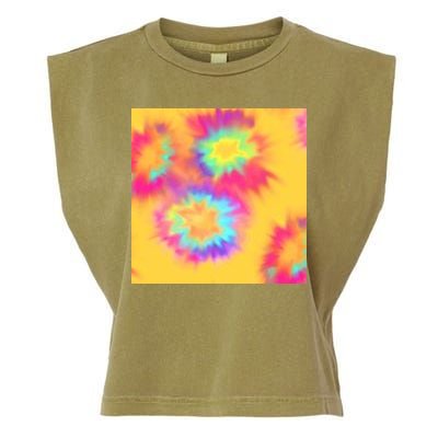Hippie Tye Dye Neon Pattern Garment-Dyed Women's Muscle Tee