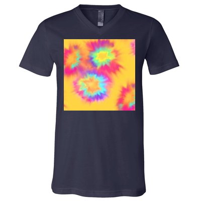 Hippie Tye Dye Neon Pattern V-Neck T-Shirt