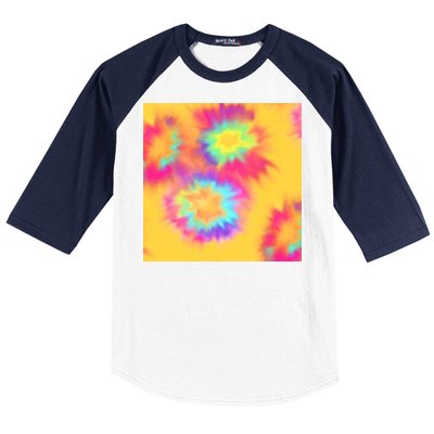 Hippie Tye Dye Neon Pattern Baseball Sleeve Shirt