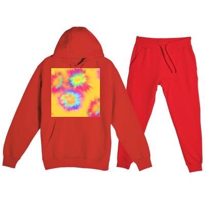 Hippie Tye Dye Neon Pattern Premium Hooded Sweatsuit Set