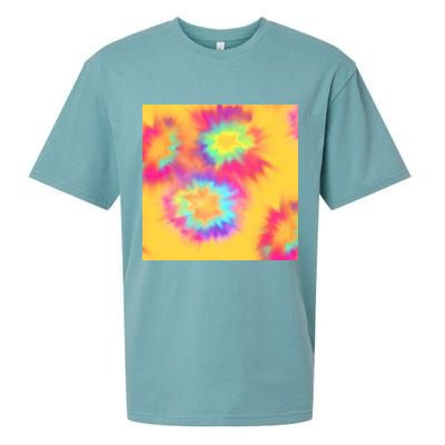 Hippie Tye Dye Neon Pattern Sueded Cloud Jersey T-Shirt