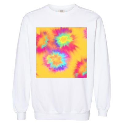 Hippie Tye Dye Neon Pattern Garment-Dyed Sweatshirt