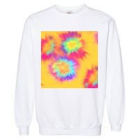 Hippie Tye Dye Neon Pattern Garment-Dyed Sweatshirt