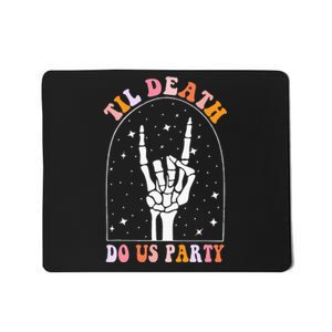 Halloween Til Death Do Us Party Retro Bachelorette Matching Mousepad