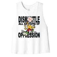 Honey Tv Dismantle All Systems Of Oppression Women's Racerback Cropped Tank