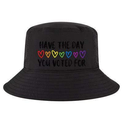 Have The Day You Voted For Rainbow Heart Pride Cool Comfort Performance Bucket Hat