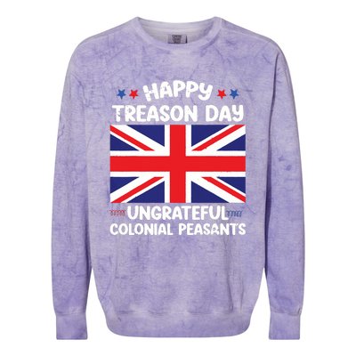 Happy Treason Day 4th Of July Colorblast Crewneck Sweatshirt