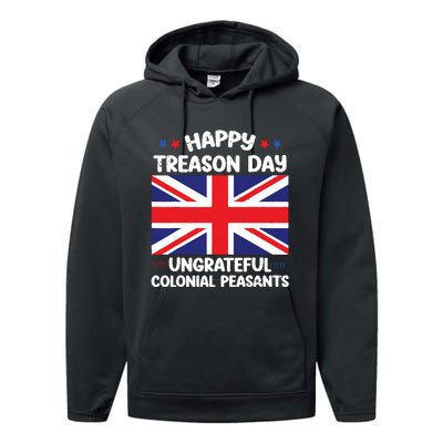 Happy Treason Day 4th Of July Performance Fleece Hoodie