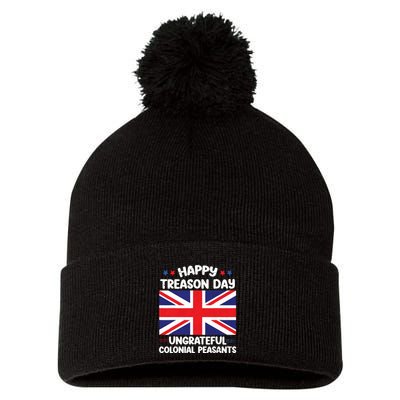 Happy Treason Day 4th Of July Pom Pom 12in Knit Beanie