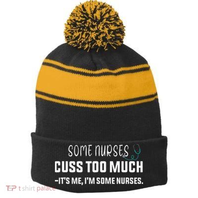 Happy Treason Day Ungrateful Colonials Stripe Pom Pom Beanie