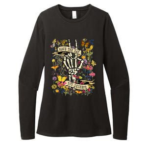 Have The Day You Deserve Floral Skeleton Womens CVC Long Sleeve Shirt