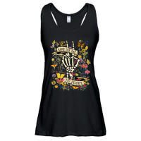 Have The Day You Deserve Floral Skeleton Ladies Essential Flowy Tank