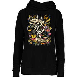 Have The Day You Deserve Floral Skeleton Womens Funnel Neck Pullover Hood