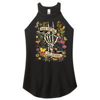 Have The Day You Deserve Floral Skeleton Women's Perfect Tri Rocker Tank