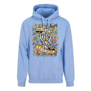 Have The Day You Deserve Floral Skeleton Unisex Surf Hoodie