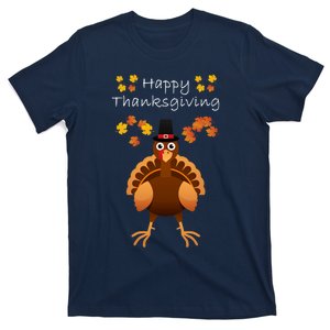 Happy Thanksgiving Day Funny Cute Pilgrim Turkey T-Shirt