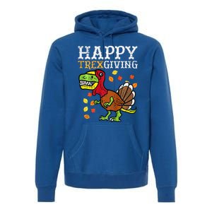 Happy Trexgiving Dino Turkey Thanksgiving Premium Hoodie