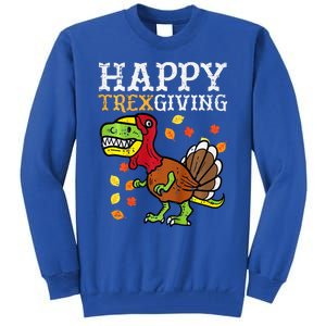 Happy Trexgiving Dino Turkey Thanksgiving Tall Sweatshirt