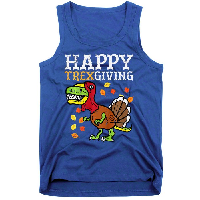 Happy Trexgiving Dino Turkey Thanksgiving Tank Top