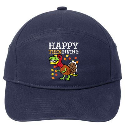 Happy Trexgiving Dino Turkey Thanksgiving 7-Panel Snapback Hat