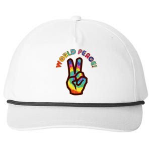 Hippy Tie Dye World Peace Snapback Five-Panel Rope Hat