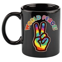 Hippy Tie Dye World Peace 11oz C Handle Ceramic Mug