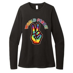 Hippy Tie Dye World Peace Womens CVC Long Sleeve Shirt