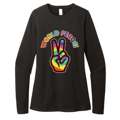 Hippy Tie Dye World Peace Womens CVC Long Sleeve Shirt