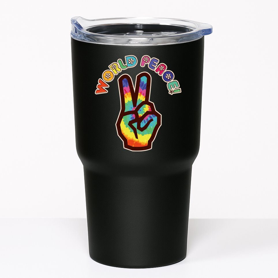 Hippy Tie Dye World Peace Tumbler
