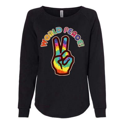 Hippy Tie Dye World Peace Womens California Wash Sweatshirt