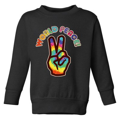 Hippy Tie Dye World Peace Toddler Sweatshirt